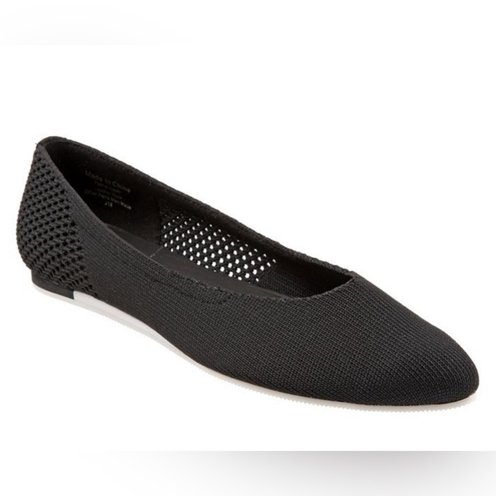 Sava by Softwalk Lea Knit Ballet Flat Black Perf  S1938-001